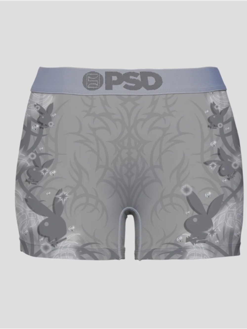 PSD Gray Neo Tribal Women's Playboy Boy shorts